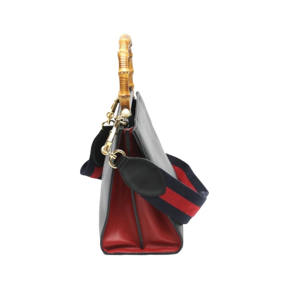 GUCCI Black Leather Bamboo Bag - Picture 4 of 16